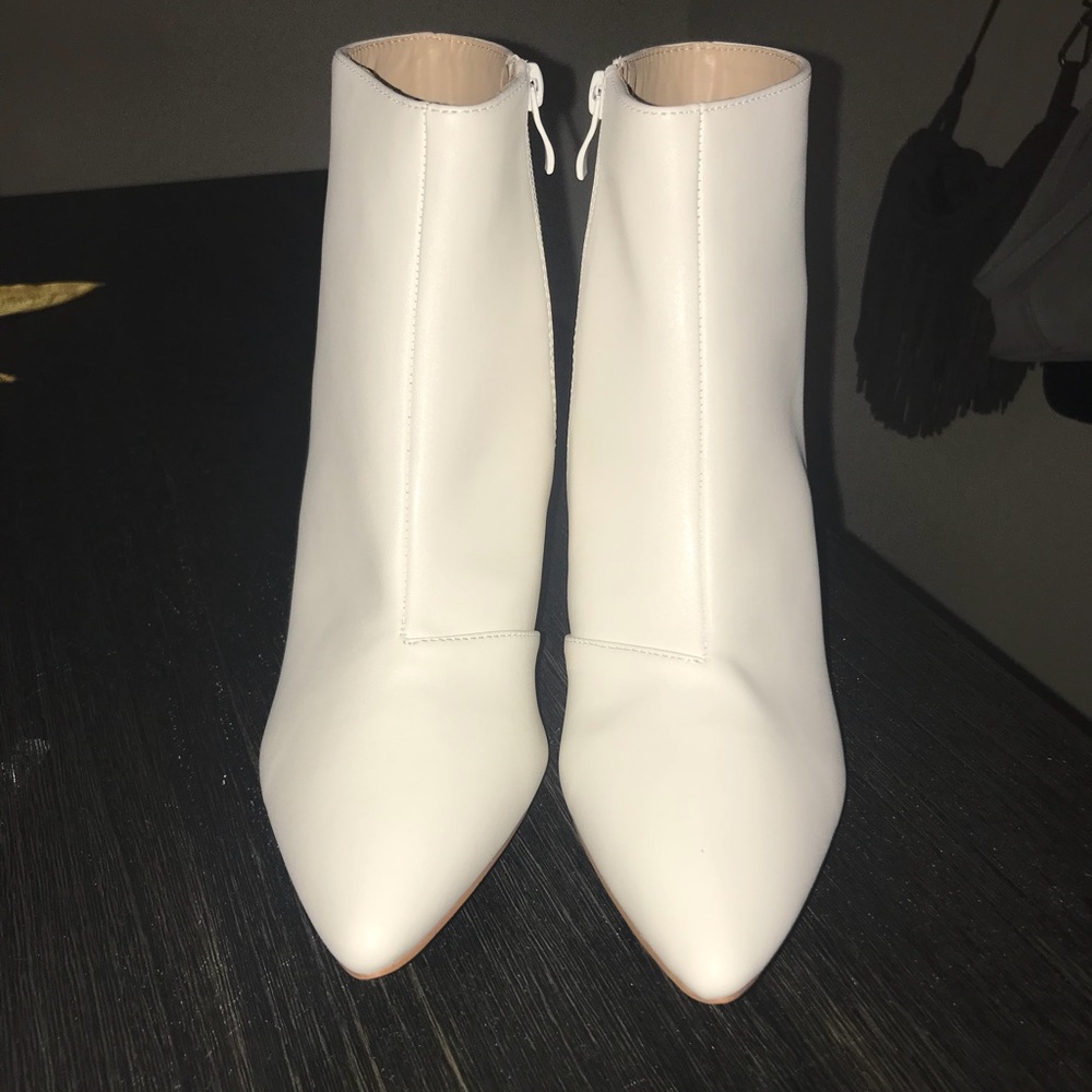 White ankle boots